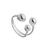 Anel Ajustável Três Esferas Prata 925 - Celeste