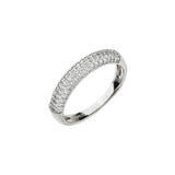 Anel Feminino Cravejado de Zircônias com Banho de Ródio - Maria