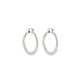 Brinco de Argola de Prata com Detalhes Diamantados - Margarita