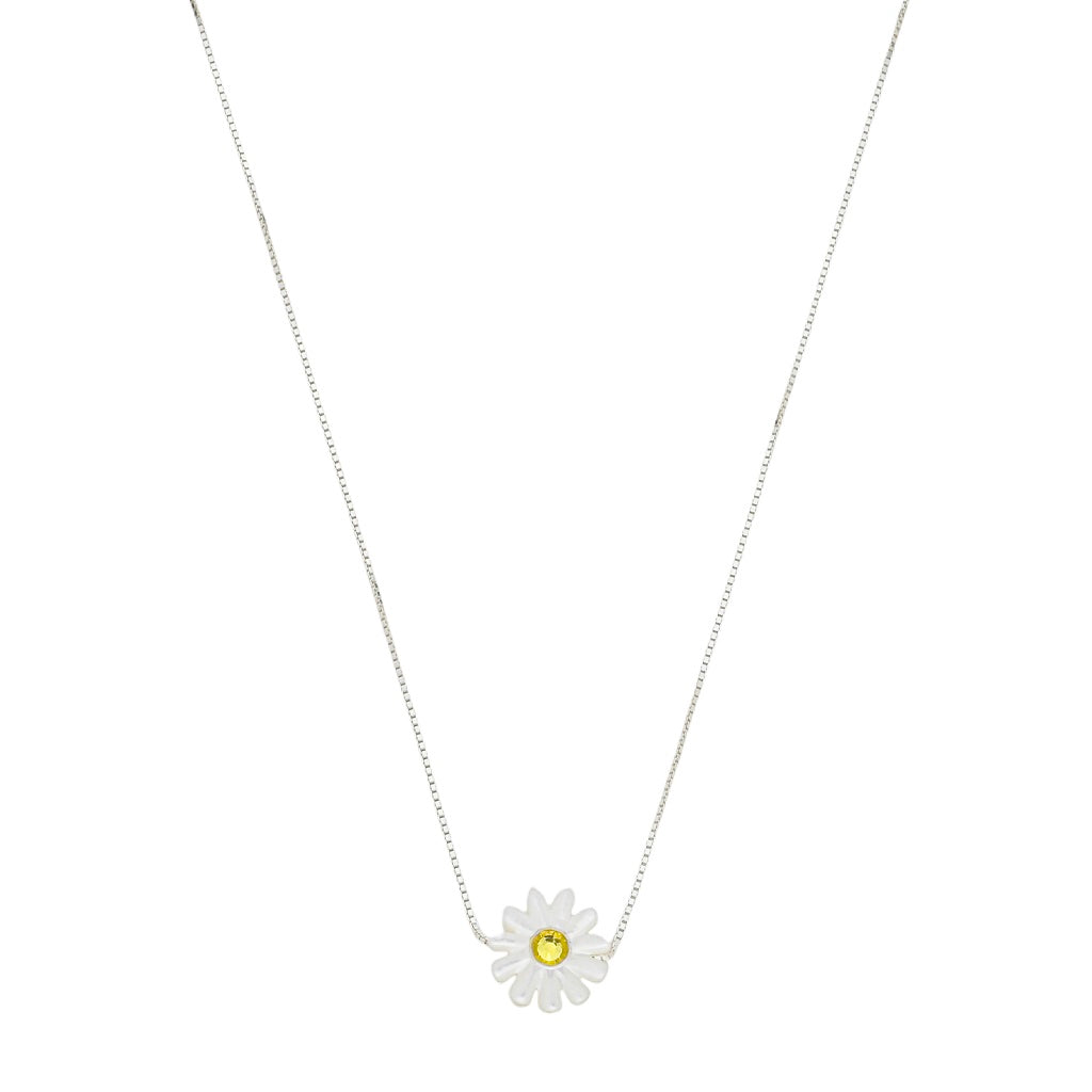 colar em prata 925, com madrepérola, 45cm
