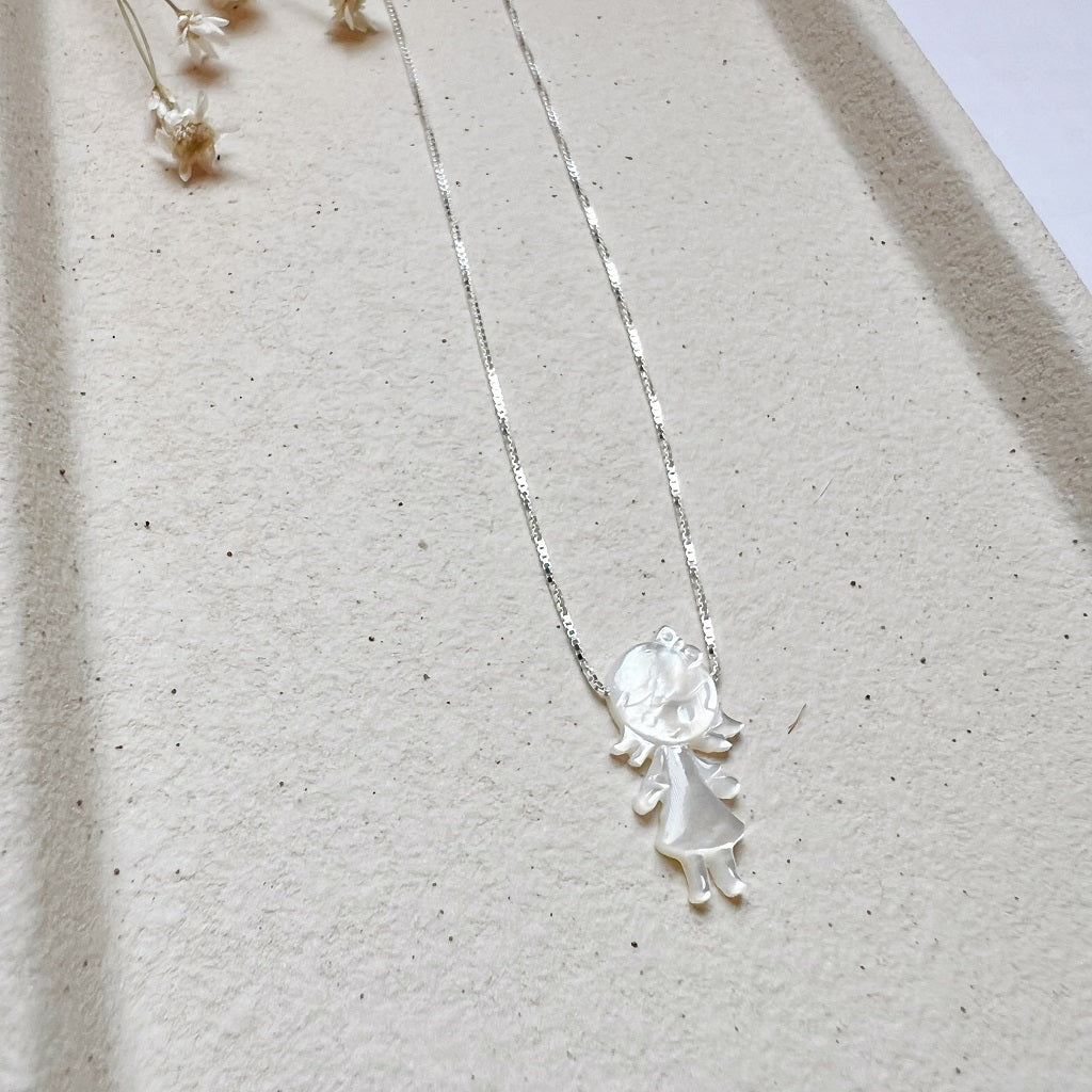 colar em prata, com madrepérola