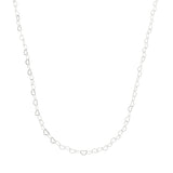 Colar de Prata com Elos Coração 45cm - Freya