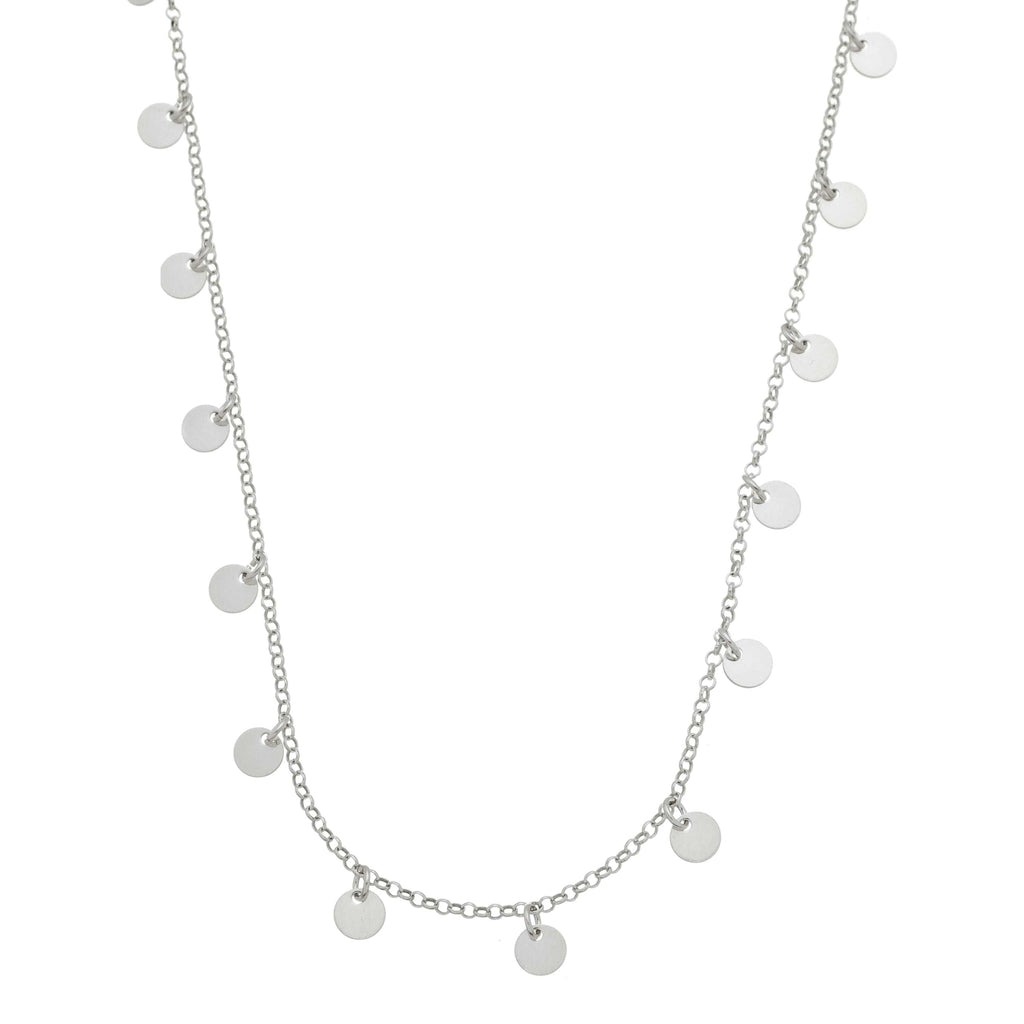 colar em prata 925, pingente ponto de luz, 70cm