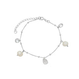 Pulseira de Prata de Bolinhas com Zircônias e Pérolas Barrocas - Cida