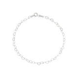 Pulseira Elos de Coração em Prata 925 - Maju