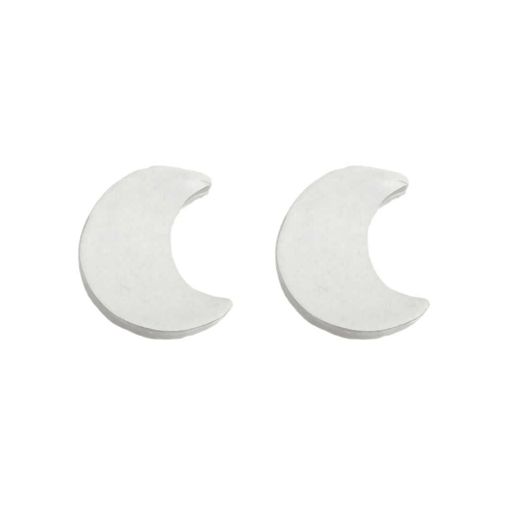 brinco em prata 925, lua, 5mm