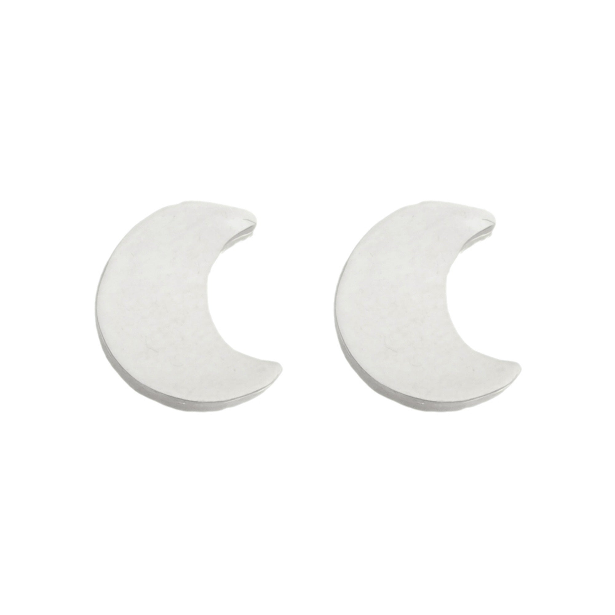 brinco em prata 925, lua, 5mm