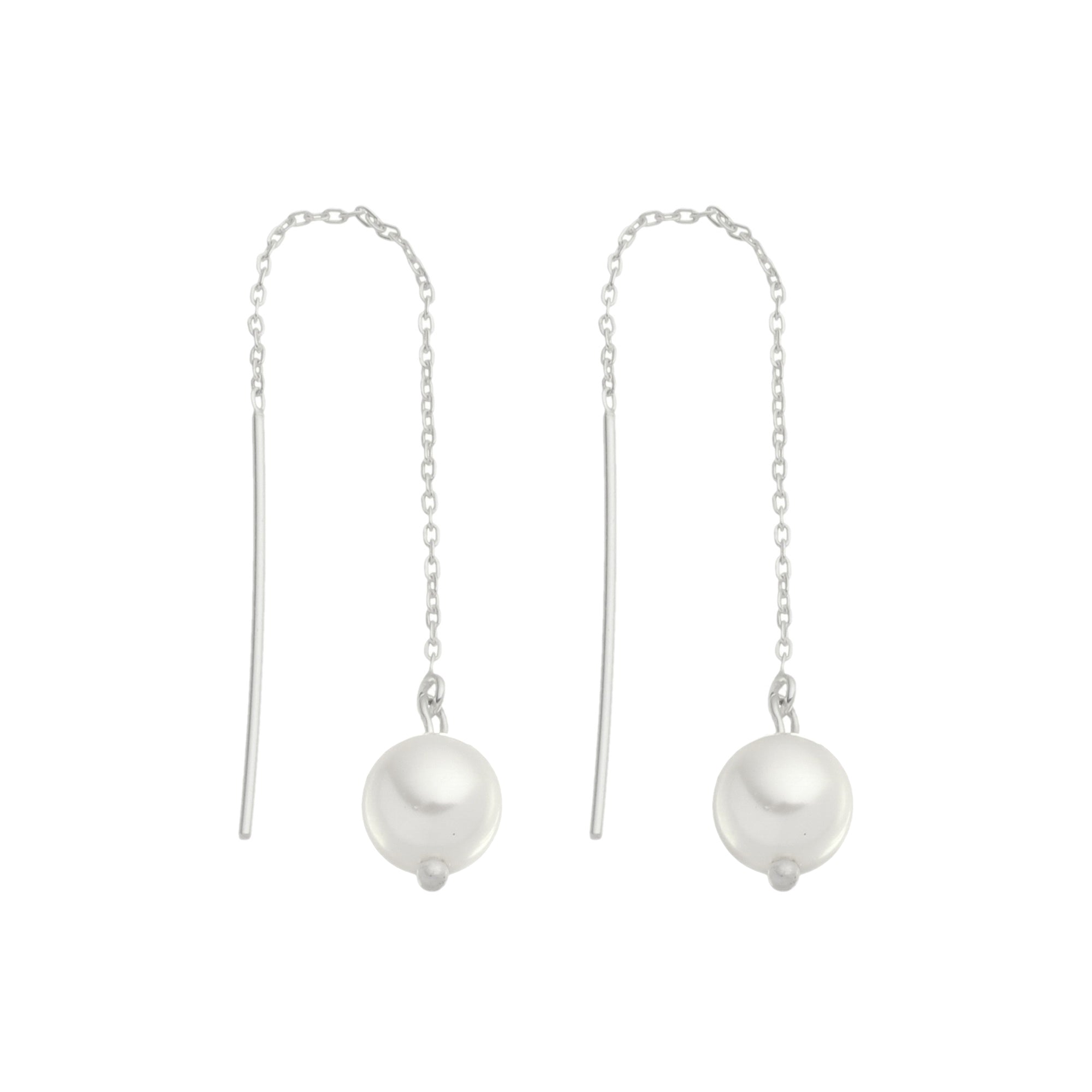 pulseira em prata 925, com pérola, 8cm