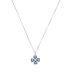 colar em prata 925, pingente trevo, com zircônia, 45cm, 12mm