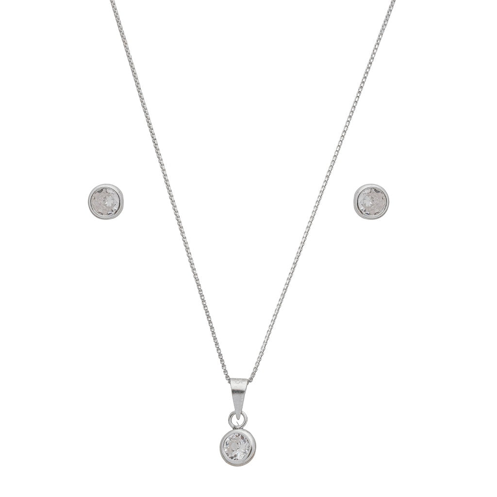 Conjunto Ponto de Luz em Prata 925