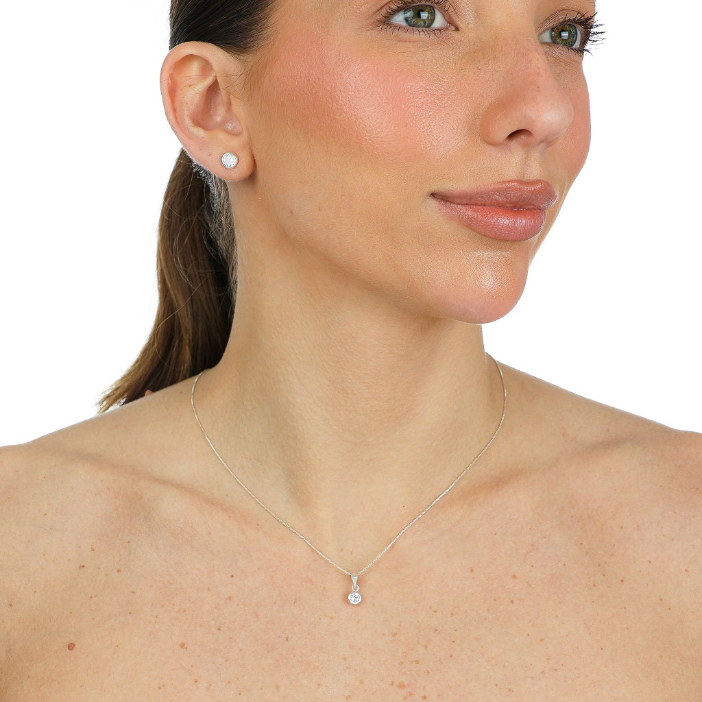 Conjunto Ponto de Luz em Prata 925