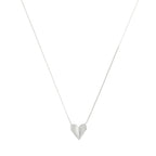 colar em prata 925, pingente coração, 40cm