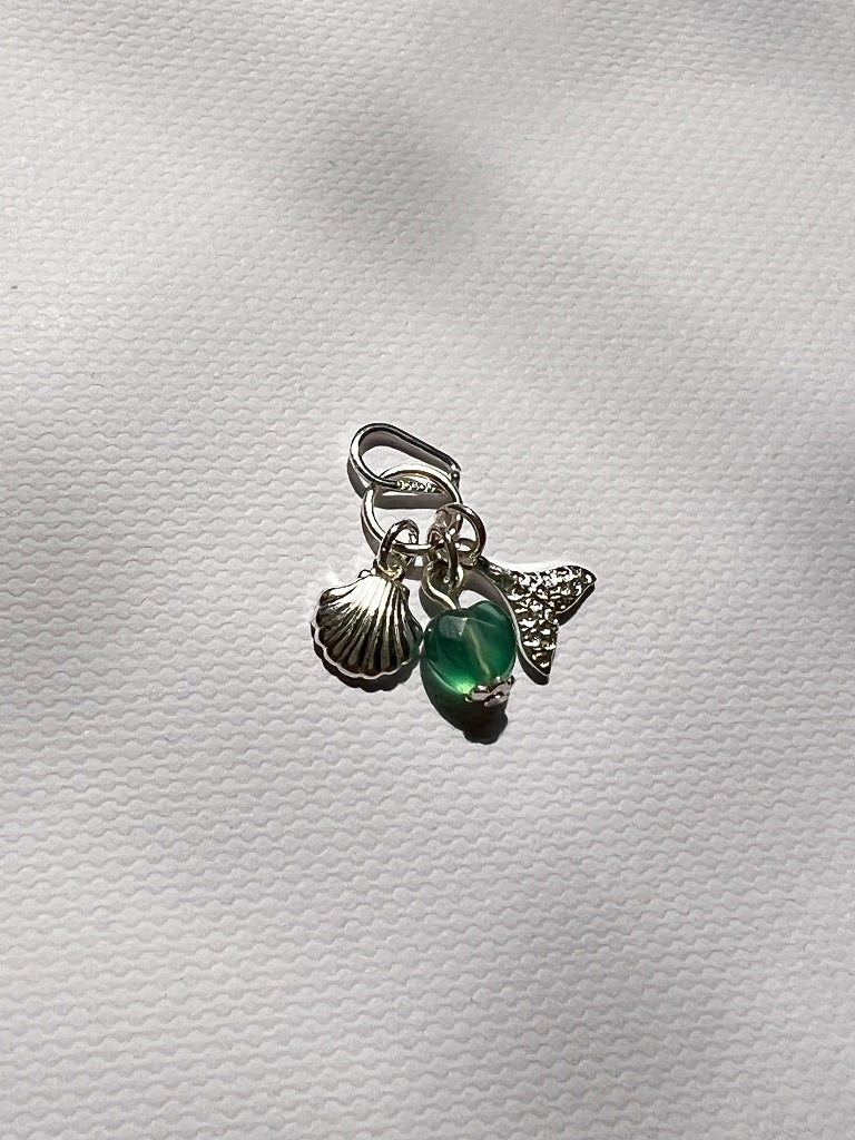 pingente em prata 925, branco, 5mm