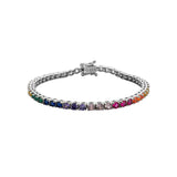 Pulseira Riviera de Prata 925 e Banho de Ródio - Rainbow